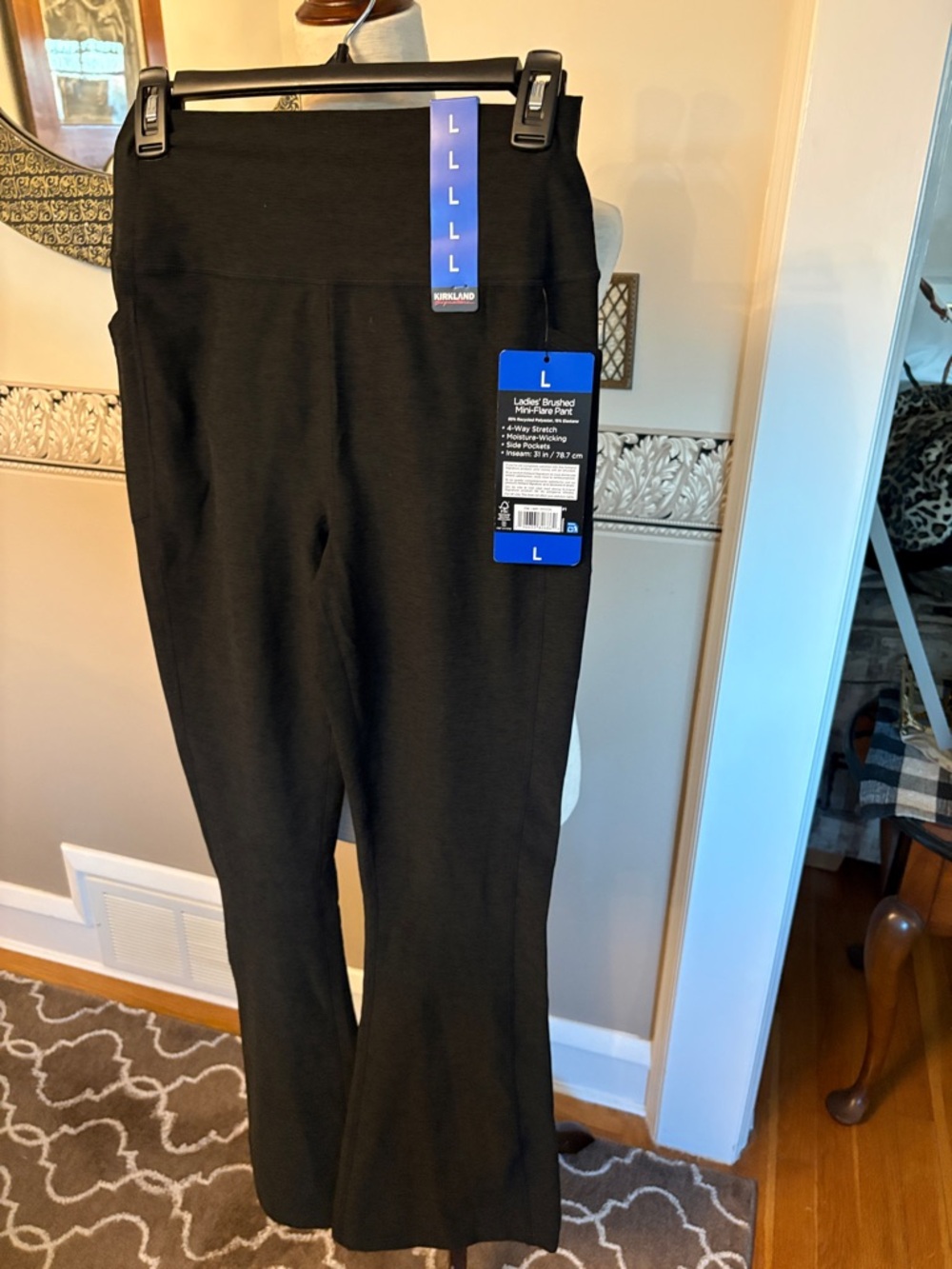 Kirkland Signature Black Brushed High-Waist Pants new wtags fits smaller wflare